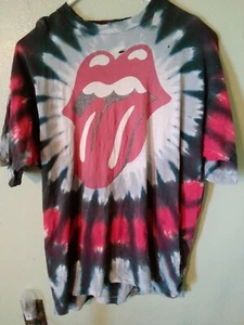 VTG 1994 ROLLING STONES VOODOO LOUNGE CONCERT TOUR T-SHIRT TIE DYE LIPS LOGO - Picture 1 of 9