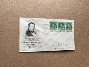 US 1940 FDC (FA36) +Famous Americans #859BLK4 +Author Irving +BW Portrait Cachet - Picture 1 of 2