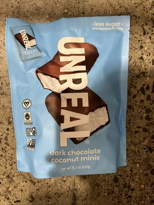 Novas mini barras de coco de chocolate amargo orgânico irreal - 15,3 oz/saco lanches - Imagem 1 de 4