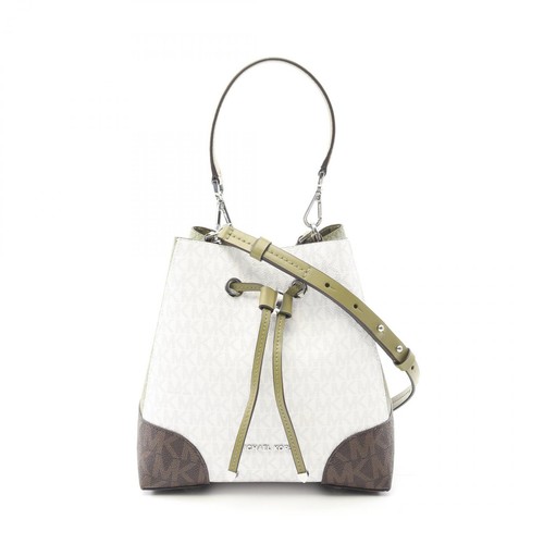 Borsa a tracolla Michael Kors 30S0SZ5L1V tela pelle bianco cachi marrone usata donna