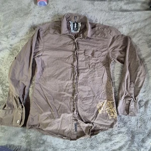 Billabong Shirt Mens Large Stripe Razorblade Long Sleeve Tapered Fit Casual - Picture 1 of 15