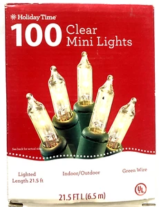 Holiday Time 100 Clear White Mini String Lights Christmas/Wedding - Picture 1 of 6