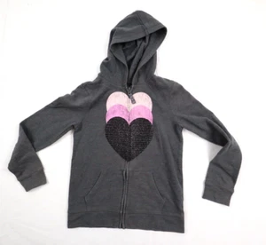SO Girls Kids Youth Size 10 Heart Design Perfect Zip-Up Hoodie - Picture 1 of 14