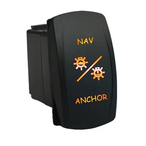 NAV ANCHOR 6M81O2 Rocker Switch 12V Laser LED amber on-off-on marine waterproof - Imagen 1 de 1