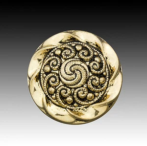 High Quality Vintage Plastic Button Gold w/ Swirl Pattern 25mm 40002025 - Picture 1 of 1