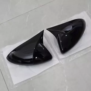 FOR 2015-2021 VAUXHALL OPEL ASTRA K DOOR WING MIRROR COVER CAPS GLOSS BLACK L+R - Picture 1 of 18