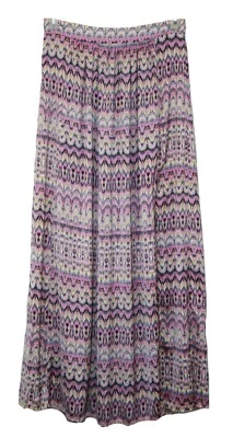 Victoria's Secret Long Satin Maxi Skirt Size 4 High Slit Multi Color - Image 1 of 4