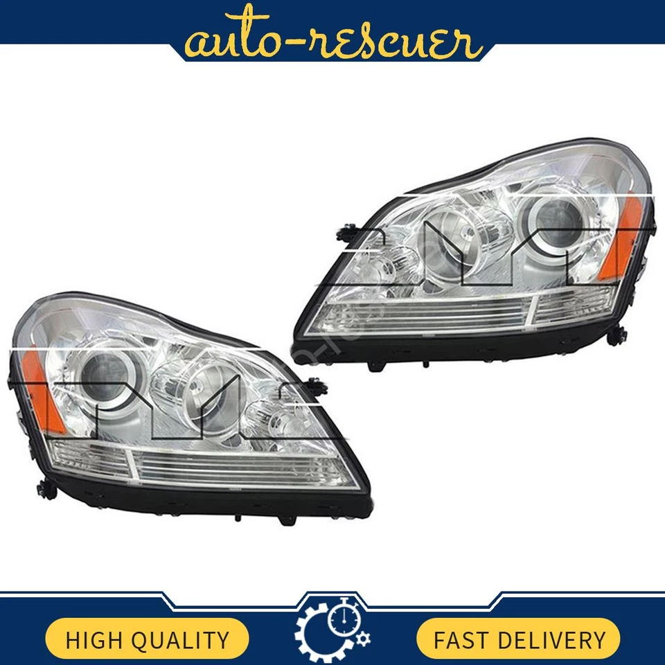 Левая правая фара TYC в сборе 2x подходит для Mercedes-Benz GL350 2010–2012 годов выпуска - Изображение 1 из 4