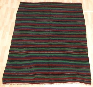 TRIBAL KILIM TURKISH WOOL HANDWOVEN RECTANGLE ANATOLIAN KELIM 30+ AREA RUG 5X6ft - Picture 1 of 3