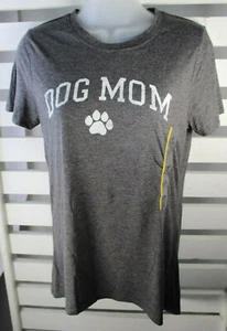 Dog Mom Size Small Gray Dog Paw Short Sleeves T Shirt Modern Lux NEW - Picture 1 of 8