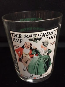 The Saturday Evening Post MERRIE CHRISTMAS Whiskey Glass Rockwell Collection - Picture 1 of 7