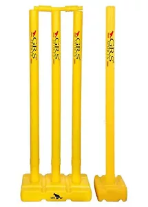 Schwere Kunststoff Cricket Stümpfe Set - 4 Stümpfe + 2 Bügel + 2 Ständer (gelb) - Bild 1 von 5