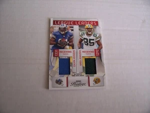2009 PLAYOFF PRESTIGE LEAGUE LEADERS CALVIN JOHNSON / GREG JENNINGS GAME-WORN #D - Picture 1 of 2