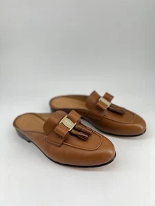 Ferragamo Vara Bow Tassel Brown Mules - Picture 1 of 5