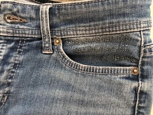 Damen Jeans Cambio Piper short Gr. 38 blau mit Strass sehr guter Zustand - Bild 1 von 12