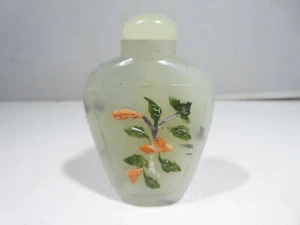 VINTAGE CHINESISCHE SPINAT JADE SCHNUPFTABAKFLASCHE - Bild 1 von 5