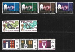 NEW HEBRIDES - FRENCH – 1966 - COMMEMORATIVE ISSUES – 3 SETS 9 STAMPS - MINT