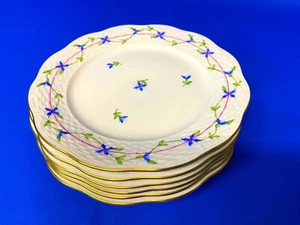 HEREND PORCELAIN HANDPAINTED BLUE GARLAND DESSERT PLATES 517/PBG (6pcs.) - Picture 1 of 12