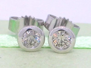 Paar Solitär Brillant Ohrstecker 585 Weißgold 14Kt 2 Brillanten total 0,26ct - Bild 1 von 6