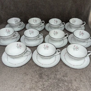 Vintage Set Of 11 Coffee Tea Cups Saucers Noritake Mayfair China Japan - Picture 1 of 8