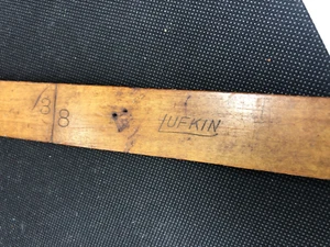 Vtg Lufkin No. 7122 Wooden Yard Stick Metal Ends Imperial Inches Yard Fractions - Picture 1 of 12