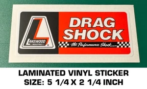 LAKEWOOD DRAG SHOCK VINYL DECAL STICKER - VINTAGE RACING - NHRA - PERFORMANCE - Picture 1 of 2