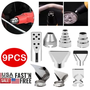 Kit ugelli pistola termica 9 pezzi ugelli ugelli aria calda set punte accessori universali fai da te - Foto 1 di 11