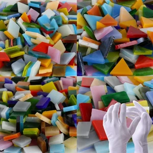 Mosaikfliesen, Glasmosaik Zum Basteln, Mosaiksteine Buntglas-Kit/1000 Stück, - Bild 1 von 12