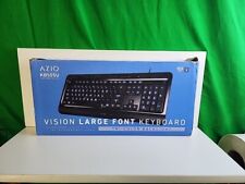 Azio KB505U Vision Large Print Backlit Wired Keyboard - Black Tri Colored Light
