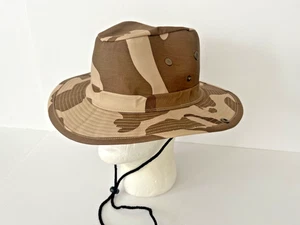 Boonie Bucket Hat Cap Khahi Camo With Chin Strap Fishing Hiking Hat Size Small - Picture 1 of 12