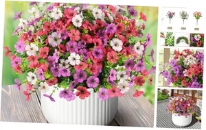 Artificial Flowers Faux Plants Outdoor Fake Flowers Spring Decor,12 Bundles - Picture 1 of 7