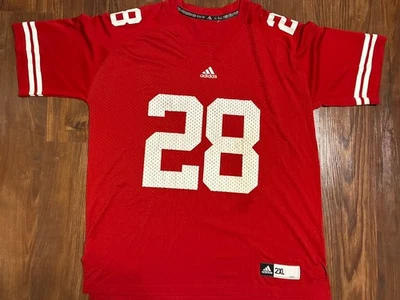 Wisconsin Badgers Adidas Mens XXL 2XL Red Replica Football Mesh #28 Jersey   - Image 1 of 4
