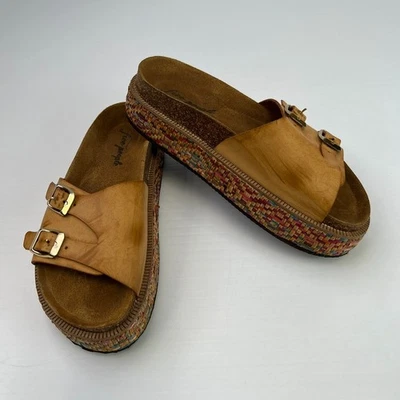 Sandalia Free People Mujer 8 Cuero Plataforma Correa Deslizable España Trabajo Fiesta Core Ex Foto 1 de 4