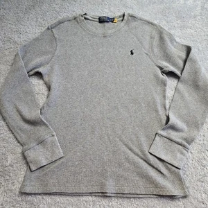 Polo Ralph Lauren Para Hombres Camisa Hombres Grande Gris Waffle Térmica L/S Funciona Pequeña - Imagen 1 de 9