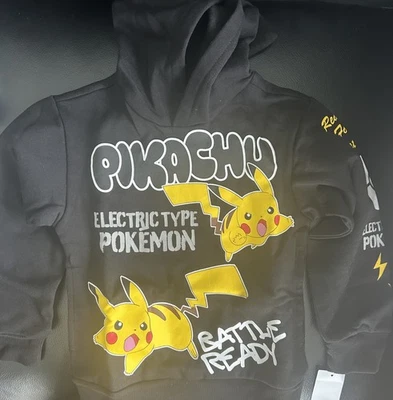 男孩 XS 涂鸦细节长袖连帽衫全新免运费。 — 第 1/4 张图片