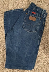 Jeans vintage Wrangler vita alta western classici pantaloni denim dritti - 11 x 32 - Foto 1 di 8