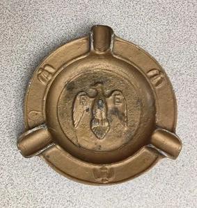 Antique 6" Cast Aluminum Fraternal Order Of Eagles Vintage Ashtray Toledo, OH - Picture 1 of 8