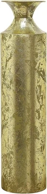 High Gold Metal Decorative Tall Floor 21.75" Vase Metallic - Image 1 of 4