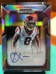 2019 Prizm Draft Picks Iman Marshall Silver Prizm Auto - Baltimore Ravens - USC - Picture 1 of 2
