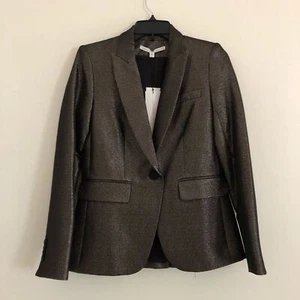 NWT VERONICA BEARD Cutaway Blazer Jacket Sz 2 Metallic Evening Cocktail Work - Picture 1 of 12