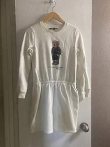 Polo Ralph Lauren Teddy Bear Sweatshirt Long Sleeve Winter Dress Girls Sz XL 16 - Picture 1 of 6