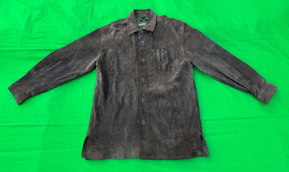 Camisa chaqueta vintage de cuero de gamuza para hombre Claiborne talla L. Foto 1 de 4