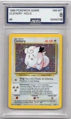 CLEFAIRY HOLOFOIL #5 POKEMON BASE SET 1 AGS #00040733 GRADED NM-MT 8  2000 - Image 1 of 2