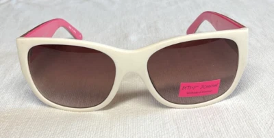 BETSEY JOHNSON SUNGLASSES  BJ312 81 WHITE PINK SCROLL  NWT - Image 1 of 3