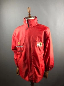 Ferrari Windbreaker Full Zip Jacket Polyester Men Red - Picture 1 of 12