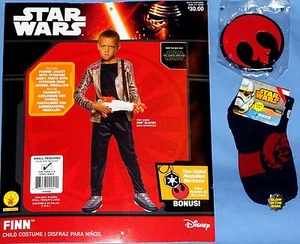 NEW FINN COSTUME STAR WARS FORCE AWAKENS-DISNEY-CHILD-SM-4-6-MEDALLION-SOCKS;LOT - Picture 1 of 5