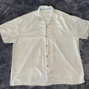 Tommy Bahama Shirt Men 2XL Beige Silk Short Sleeve Button Up - Picture 1 of 15
