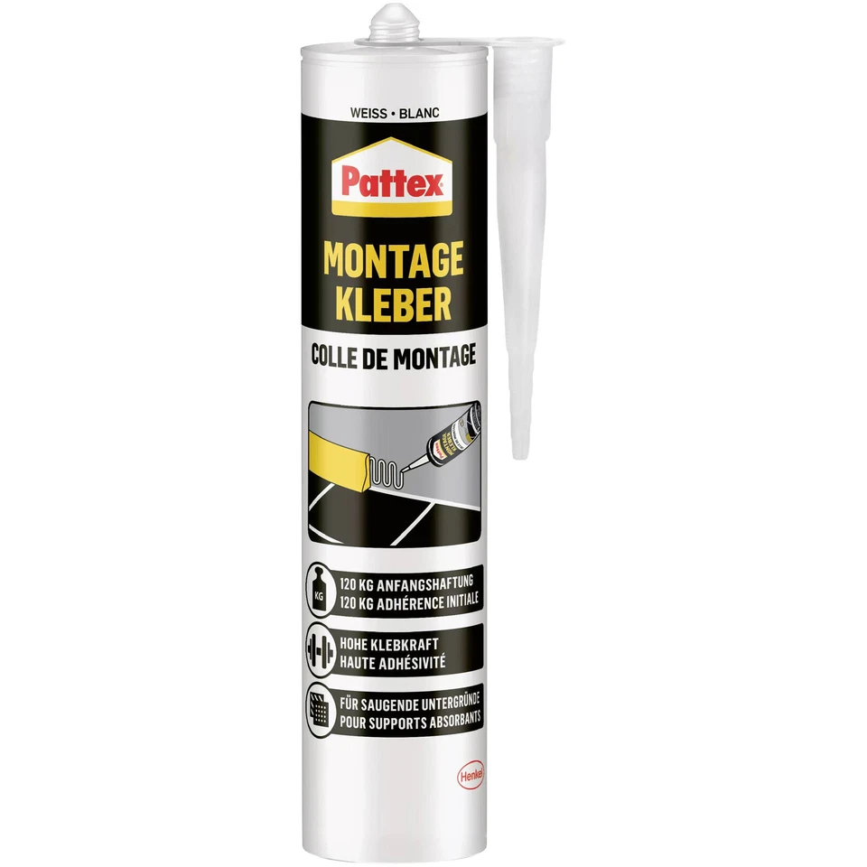 Adhésif De Montage Pattex PCA40 400G Blanc Intérieur/Extérieur 100KG/M² - Photo 1/1