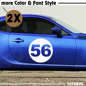 2x Custom Rally Racing Number Circle Decal Auto Car Race Sport Sticker  - Picture 1 of 8