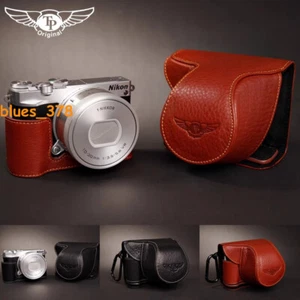 Handmade Genuine Leather Full Camera Case bag Cover for Nikon J5 10-30mm Lens - Picture 1 of 19